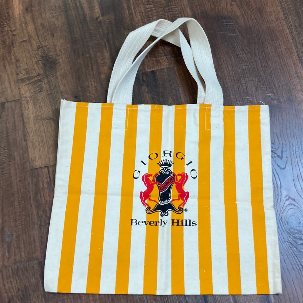 Giorgio Beverly Hills striped canvas bag excellent condition